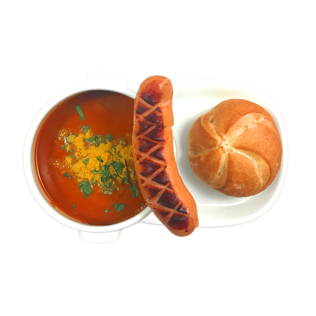 Rösi´s Currywurstsuppe mit Schrippe